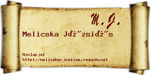 Melicska Józsiás névjegykártya